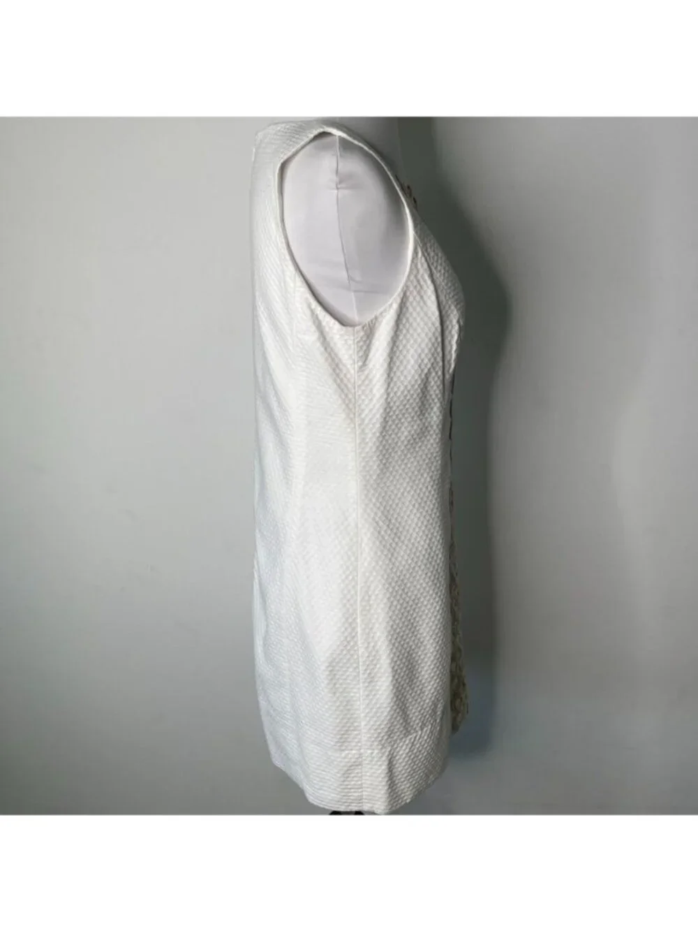 Lilly Pulitzer Mila Shift Dress Resort White Gold Lace Zip Front Mini Size 4 - Picture 6 of 12